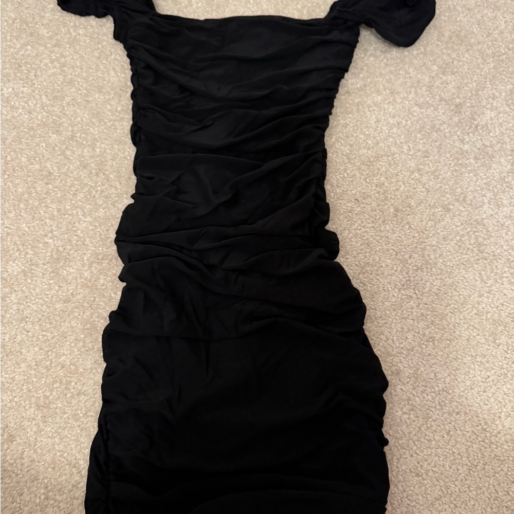 Princess Polly Black Ruched Dress